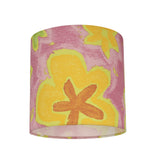 # 31061 Transitional Drum (Cylinder) Shaped Spider Construction Lamp Shade in Pink with Flowers, 8" wide (8" x 8" x 8")
