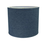 # 31087  Transitional Hardback Drum (Cylinder) Shaped Spider Construction Lamp Shade in Washing Blue, 12" wide (12" x 12" x 10")