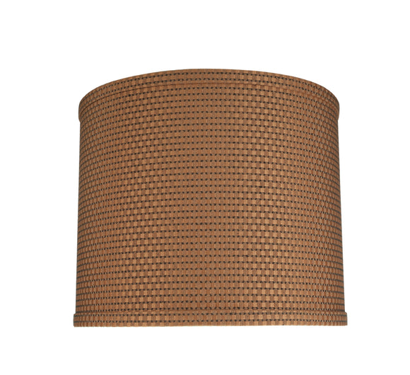 # 31089 Transitional Hardback Drum (Cylinder) Shaped Spider Construction Lamp Shade in Brown, 12