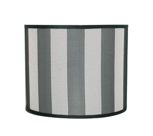 # 31091 Transitional Drum (Cylinder) Shaped Spider Construction Lamp Shade in Hunter Green & White Striped, 12" wide (12" x 12" x 10")
