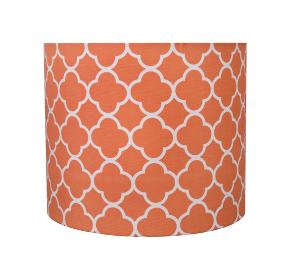 # 31096 Transitional Drum (Cylinder) Shaped Spider Construction Lamp Shade in Orange, 12