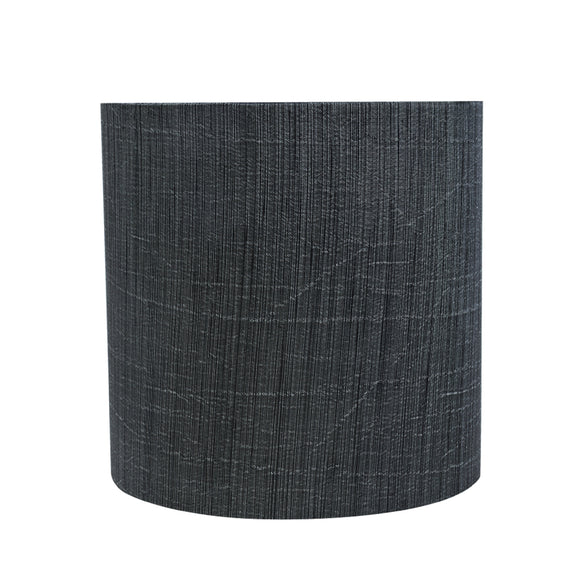 # 31193 Transitional Drum (Cylinder) Shaped Clip-On Construction Lamp Shade in Grey & Black, 5