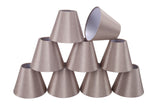 # 32002-X Small Hardback Empire Shape Mini Chandelier Clip-On Lamp Shade, Transitional Design, in Taupe, 6" bottom width (3" x 6" x 5") - Sold in 2, 5, 6 & 9 Packs