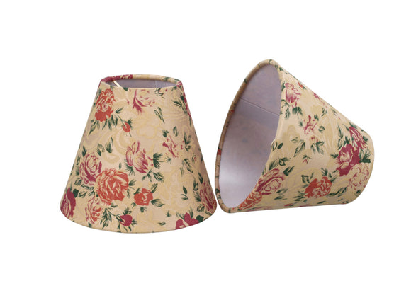 # 32003-X Small Hardback Empire Shape Mini Chandelier Clip-On Lamp Shade, Transitional Design in Floral Print, 6