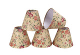# 32003-X Small Hardback Empire Shape Mini Chandelier Clip-On Lamp Shade, Transitional Design in Floral Print, 6" bottom width (3" x 6" x 5") - Sold in 2, 5, 6 & 9 Packs