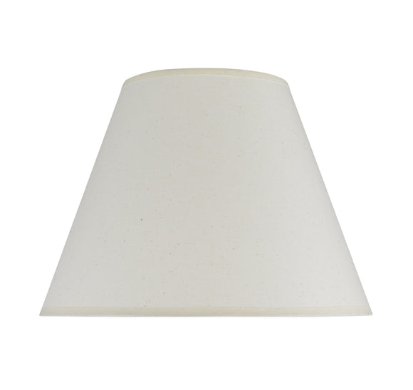 # 32030 Transitional Hardback Empire Shape Spider Construction Lamp Shade in Ivory Cotton Fabric, 12