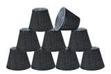 # 32061-X Small Hardback Empire Shape Mini Chandelier Clip-On Lamp Shade, Transitional Design, Grey & Black, 5" bottom width (3" x 5" x 4") - Sold in 2, 5, 6 & 9 Packs