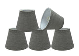 # 32064-X Small Hardback Empire Shape Chandelier Clip-On Lamp Shade Set of 2, 5, 6,and 9, Transitional Design in Grey, 5" bottom width (3" x 5" x 4")