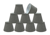# 32064-X Small Hardback Empire Shape Chandelier Clip-On Lamp Shade Set of 2, 5, 6,and 9, Transitional Design in Grey, 5" bottom width (3" x 5" x 4")