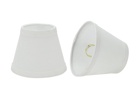 # 32066-X Small Hardback Empire Shape Mini Chandelier Clip-On Lamp Shade, Transitional Design in White, 5`