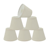 # 32067-X Small Hardback Empire Shape Chandelier Clip-On Lamp Shade Set of 2, 5, 6,and 9, Transitional Design in Off White, 5" bottom width (3" x 5" x 4")