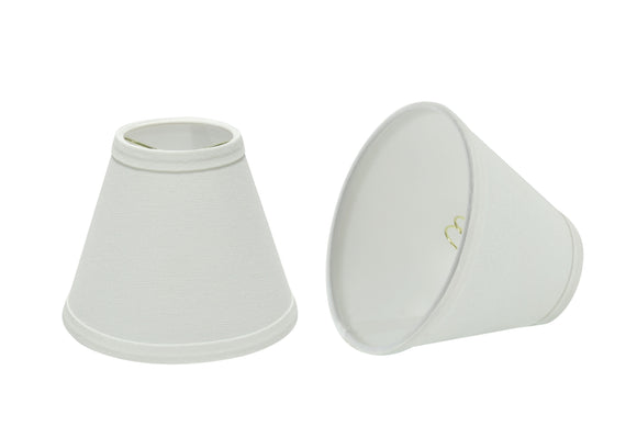 # 32103-X Small Hardback Empire Shape Mini Chandelier Clip-On Lamp Shade, Transitional Design in White, 6