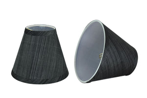 # 32105-X Small Hardback Empire Shape Mini Chandelier Clip-On Lamp Shade, Transitional Design, Grey & Black, 6" bottom width (3" x 6" x 5") - Sold in 2, 5, 6 & 9 Packs