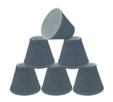 # 32108-X Small Hardback Empire Shape Chandelier Clip-On Lamp Shade Set of 2, 5, 6,and 9, Transitional Design in Washing Blue, 6" bottom width (3" x 6" x 5")
