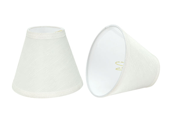 # 32109-X Small Hardback Empire Shape Chandelier Clip-On Lamp Shade Set of 2, 5, 6,and 9, Transitional Design in Eggshell, 6