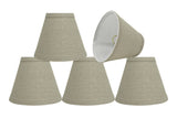 # 32112-X Small Hardback Empire Shape Chandelier Clip-On Lamp Shade Set of 2, 5, 6,and 9, Transitional Design in Khaki, 6" bottom width (3" x 6" x 5")