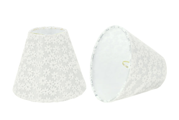 # 32113-X Small Hardback Empire Shape Chandelier Clip-On Lamp Shade Set of 2, 5, 6,and 9, Transitional Design in White, 6