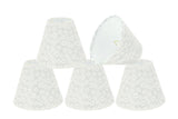 # 32113-X Small Hardback Empire Shape Chandelier Clip-On Lamp Shade Set of 2, 5, 6,and 9, Transitional Design in White, 6" bottom width (3" x 6" x 5")
