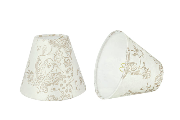# 32124-X Small Hardback Empire Shape Chandelier Clip-On Lamp Shade Set of 2, 5, 6,and 9, Transitional Design in Off White, 6