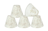 # 32124-X Small Hardback Empire Shape Chandelier Clip-On Lamp Shade Set of 2, 5, 6,and 9, Transitional Design in Off White, 6" bottom width (3" x 6" x 5")
