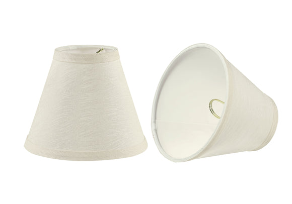 # 32127-X Small Hardback Empire Shape Chandelier Clip-On Lamp Shade Set of 2, 5, 6, and 9, Transitional Design in Off White, 6