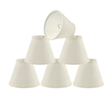 # 32127-X Small Hardback Empire Shape Chandelier Clip-On Lamp Shade Set of 2, 5, 6, and 9, Transitional Design in Off White, 6" bottom width (3" x 6" x 5")