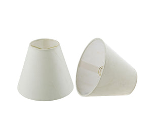 # 32128-X Small Hardback Empire Shape Chandelier Clip-On Lamp Shade Set of 2, 5, 6, and 9, Transitional Design in White, 6" bottom width (3" x 6" x 5")