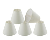 # 32128-X Small Hardback Empire Shape Chandelier Clip-On Lamp Shade Set of 2, 5, 6, and 9, Transitional Design in White, 6" bottom width (3" x 6" x 5")