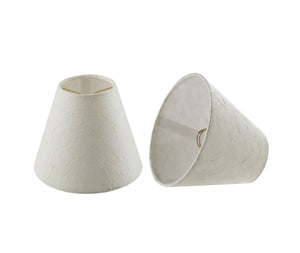 # 32129-X Small Hardback Empire Shape Chandelier Clip-On Lamp Shade Set of 2, 5, 6, and 9, Transitional Design in White, 6" bottom width (3" x 6" x 5")