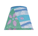 # 32172 Transitional Hardback Empire Shape Spider Construction Shade, Beach Theme in Blue & Green, 9" wide (5" x 9" x 7")