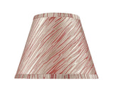 # 32176 Transitional Hardback Empire Shape Spider Construction Lamp Shade, Off-White with Red Striping, 9" wide (5" x 9" x 7")