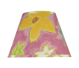 # 32187 Transitional Hardback Empire Shaped Spider Construction Lamp Shade in Pink with Flowers, 13" wide (7" x 13" x 9 1/2")