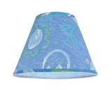 # 32192 Transitional Hardback Empire Shape Spider Construction Lamp Shade in Blue with Flower Print, 12" wide (6" x 12" x 9")