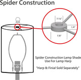 # 32293, Empire Hardback Lamp Shade, 7" Top x 14" Bottom x 11" Slant, Off White w/ Black Floral Design, Spider Fitter