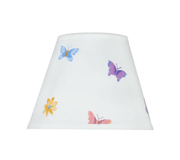 # 32417 Transitional Hardback Empire Shape Spider Construction Lamp Shade in White with Butterflies & Flowers, 9