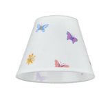 # 32417 Transitional Hardback Empire Shape Spider Construction Lamp Shade in White with Butterflies & Flowers, 9" wide (5" x 9" x 7")