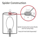 # 32625 Hardback Empire Spider Lamp Shade Grey, 6"x 12"x 9"