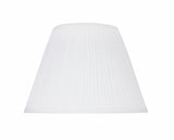 # 33011  Transitional Pleated Empire Shape Spider Construction Lamp Shade in White Cotton Fabric, 13" wide (7" x 13" x 9 1/2")