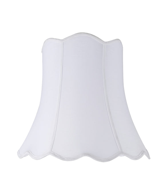 # 34001  Transitional Scallop Bell Shape Spider Construction Lamp Shade in White Cotton Fabric, 16