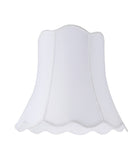 # 34001  Transitional Scallop Bell Shape Spider Construction Lamp Shade in White Cotton Fabric, 16" wide (10" x 16" x 15")