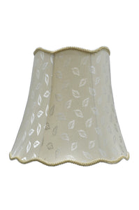# 34003 Transitional Scallop Bell Shape Spider Construction Lamp Shade in Butter Creme Fabric, 16" wide (10" x 16" x 15")
