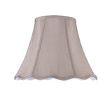 # 34004  Transitional Scallop Bell Shape Spider Construction Lamp Shade, Taupe Faux Silk Fabric, 14" wide (7" x 14" x 11 1/2")