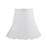 # 34005 Transitional Scallop Bell Shape Spider Construction Lamp Shade in White Linen Fabric, 20" wide (10" x 20" x 15 3/4")