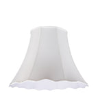 # 34005 Transitional Scallop Bell Shape Spider Construction Lamp Shade in White Linen Fabric, 20" wide (10" x 20" x 15 3/4")