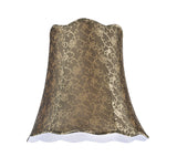 # 34007 Transitional Scallop Bell Shape Spider Construction Lamp Shade in Light Gold Fabric, 16" wide (10" x 16" x 15")