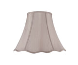 # 34008 Transitional Scallop Bell Shape Spider Construction Lamp Shade in Taupe Faux Silk Fabric, 12" wide (6" x 12" x 9 1/2")