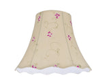 # 34009 Transitional Scallop Bell Shape Spider Construction Lamp Shade in Apricot with Floral Design, 12" wide (6" x 12" x 9 1/2")