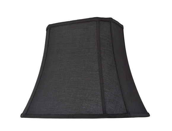 # 34046 Transitional Oblong Cut Corner Bell Spider Construction Lamp Shade in Black Cotton Fabric, 12