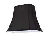 # 34046 Transitional Oblong Cut Corner Bell Spider Construction Lamp Shade in Black Cotton Fabric, 12" wide (10" x 12" x 13")