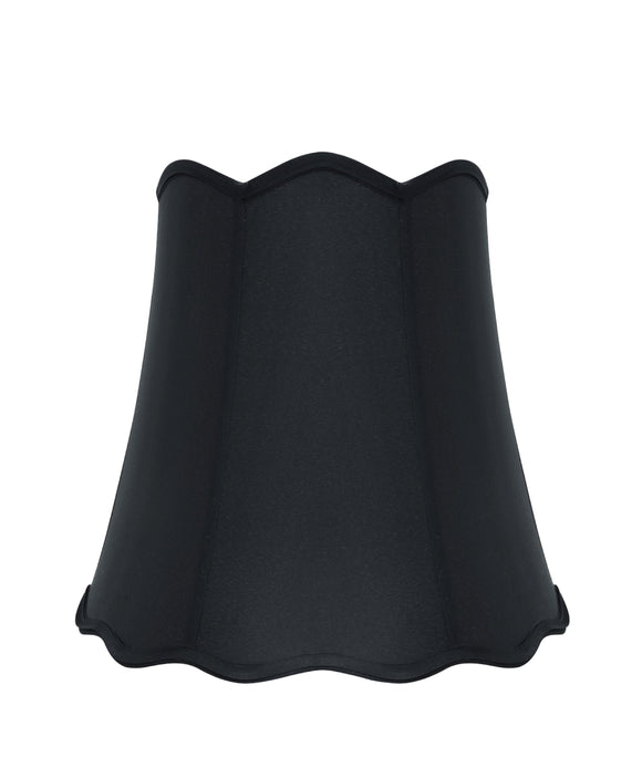 # 34063 Transitional Scallop Bell Shape Spider Construction Lamp Shade in Black, 16